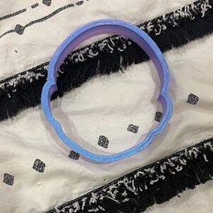 Shimmery Iridescent Purple-Blue 4 inch Mario head cookie cutter